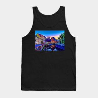 Quaint Canal Strasbourg Alsace France Retro Landscape Tank Top